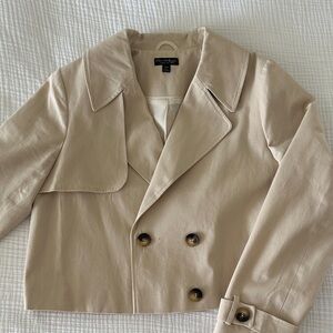 Miss Selfridge Tan Cropped Trench Coat